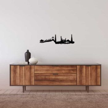 Gyűrűk Ura Középfölde fa fali dekoráció sziluett nappaliba